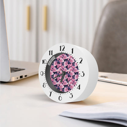 Vintage Pink Peony Floral Print Alarm Clock