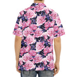 Vintage Pink Peony Floral Print Aloha Shirt