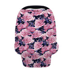 Vintage Pink Peony Floral Print Baby Seat Cover