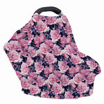 Vintage Pink Peony Floral Print Baby Seat Cover