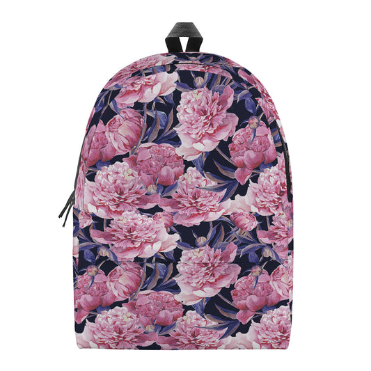 Vintage Pink Peony Floral Print Backpack