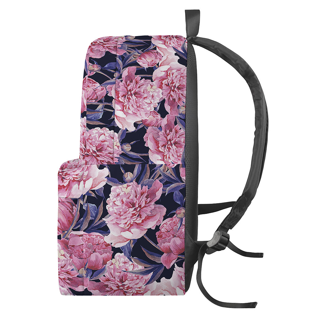 Vintage Pink Peony Floral Print Backpack