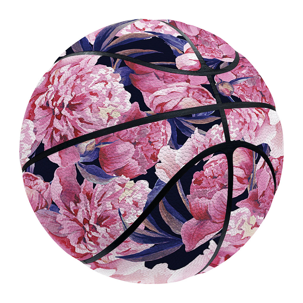 Vintage Pink Peony Floral Print Basketball
