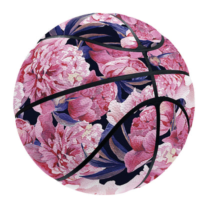Vintage Pink Peony Floral Print Basketball