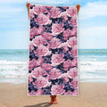 Vintage Pink Peony Floral Print Beach Towel