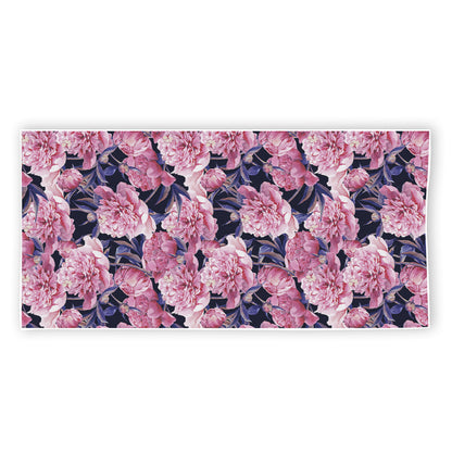 Vintage Pink Peony Floral Print Beach Towel