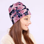 Vintage Pink Peony Floral Print Beanie