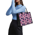 Vintage Pink Peony Floral Print Canvas Tote Bag