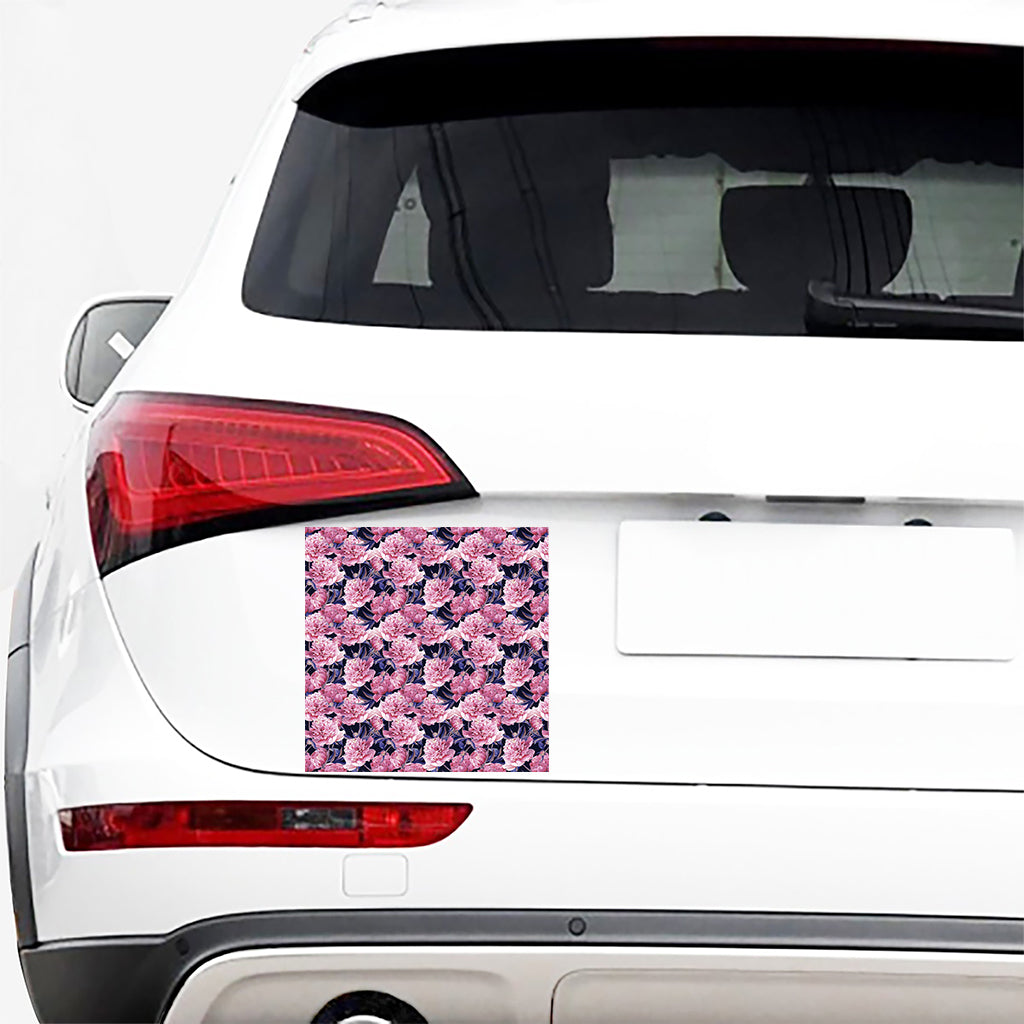 Vintage Pink Peony Floral Print Car Sticker