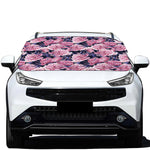 Vintage Pink Peony Floral Print Car Windshield Snow Cover