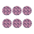 Vintage Pink Peony Floral Print Coaster Set