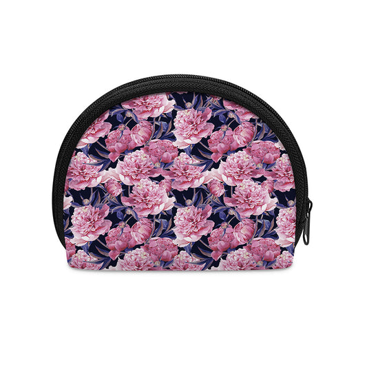 Vintage Pink Peony Floral Print Coin Purse