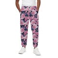 Vintage Pink Peony Floral Print Cotton Sweatpants