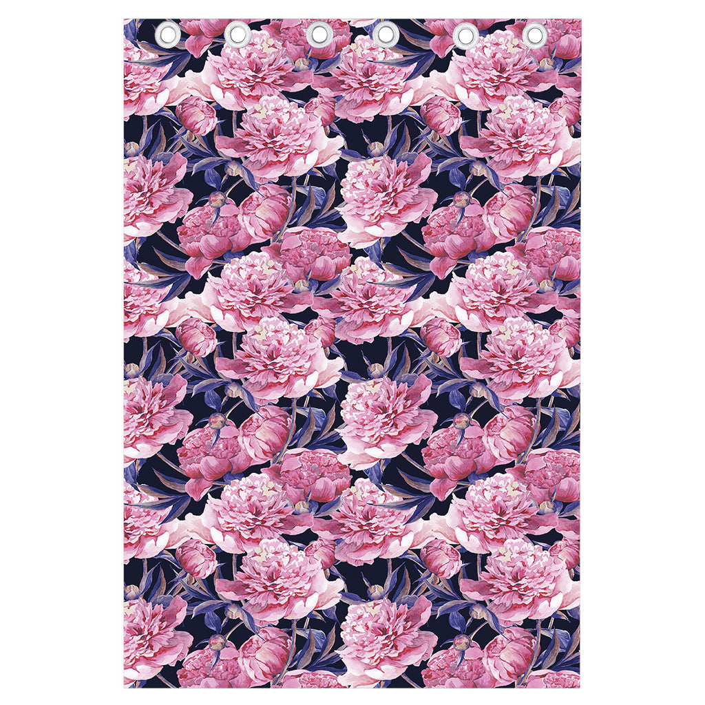 Vintage Pink Peony Floral Print Curtain