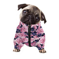 Vintage Pink Peony Floral Print Dog Zip Up Jacket