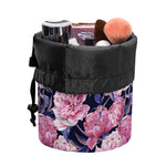 Vintage Pink Peony Floral Print Drawstring Makeup Bag
