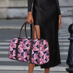 Vintage Pink Peony Floral Print Duffle Bag