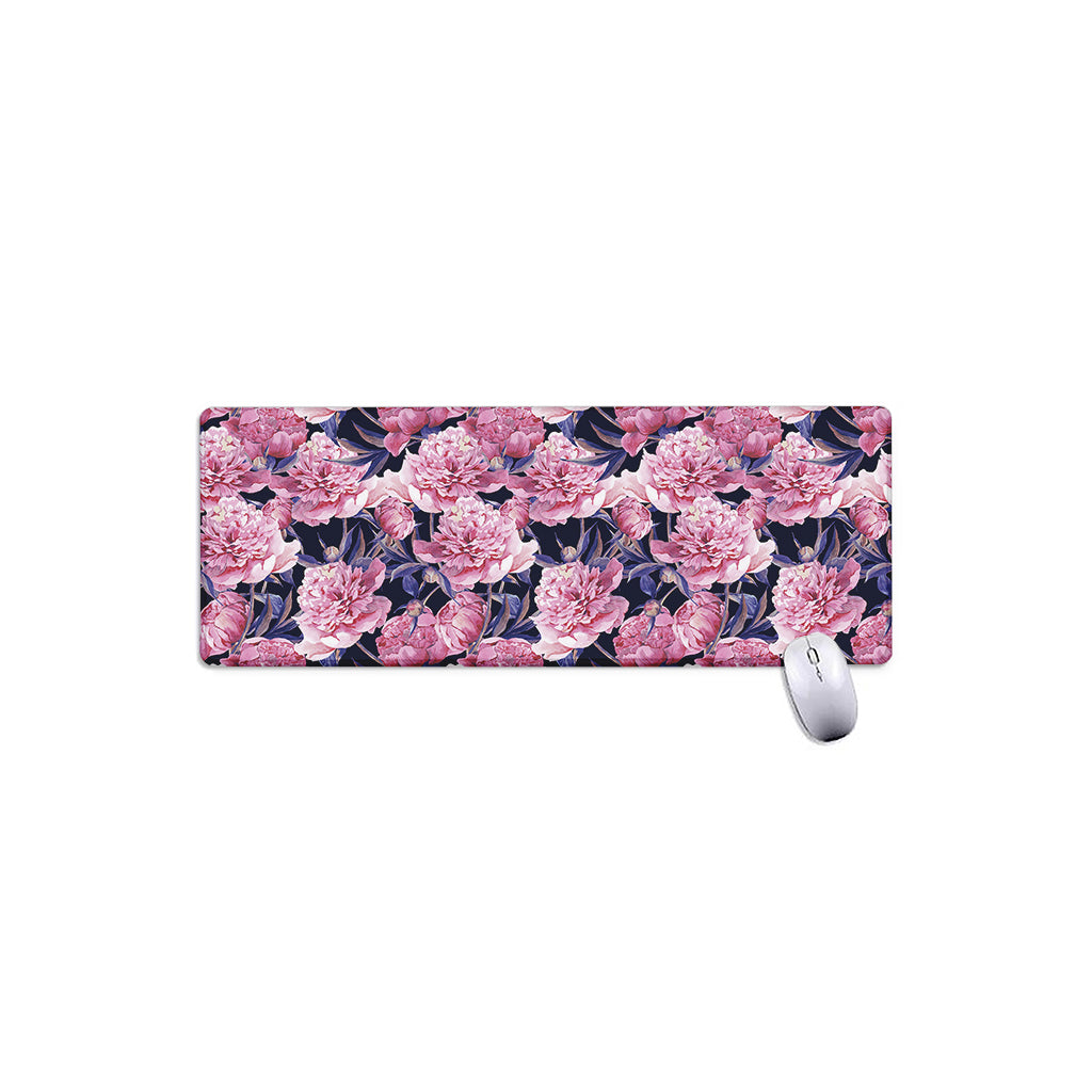 Vintage Pink Peony Floral Print Extended Mouse Pad