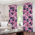 Vintage Pink Peony Floral Print Extra Wide Grommet Curtains