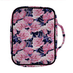 Vintage Pink Peony Floral Print Front Pocket Bible Bag