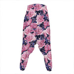 Vintage Pink Peony Floral Print Hammer Pants