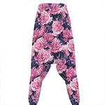 Vintage Pink Peony Floral Print Hammer Pants