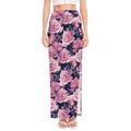 Vintage Pink Peony Floral Print High Slit Maxi Skirt