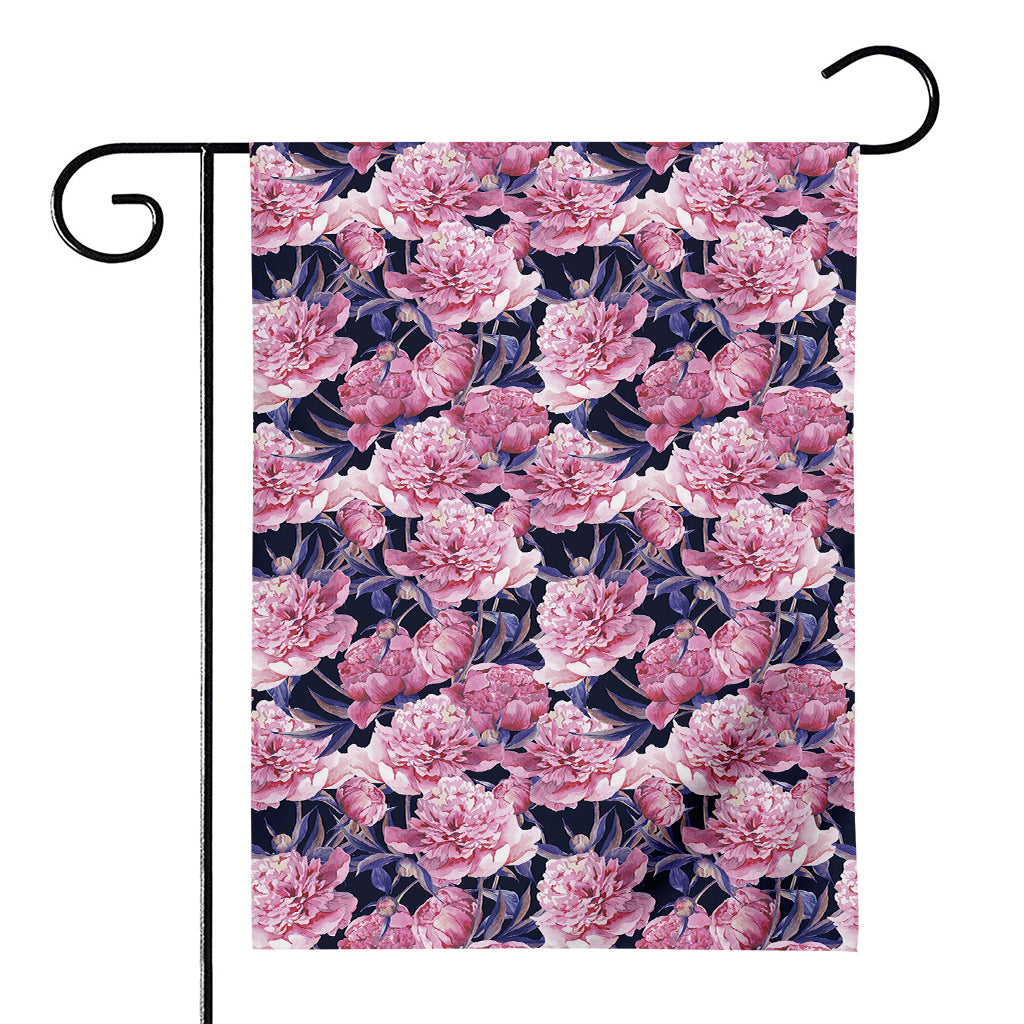 Vintage Pink Peony Floral Print House Flag