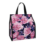 Vintage Pink Peony Floral Print Insulated Lunch Tote