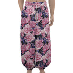 Vintage Pink Peony Floral Print Lantern Pants