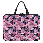 Vintage Pink Peony Floral Print Laptop Sleeve With Handle