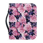 Vintage Pink Peony Floral Print Leather Bible Cover