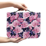 Vintage Pink Peony Floral Print Leather Bible Cover