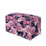 Vintage Pink Peony Floral Print Leather Tissue Box Cover