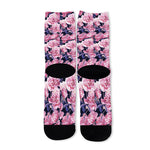 Vintage Pink Peony Floral Print Long Socks