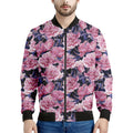 Vintage Pink Peony Floral Print Men's Bomber Jacket
