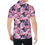 Vintage Pink Peony Floral Print Men's Shirt