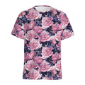Vintage Pink Peony Floral Print Men's Athletic T-Shirt