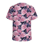 Vintage Pink Peony Floral Print Men's Sports T-Shirt
