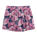 Vintage Pink Peony Floral Print Mesh Shorts