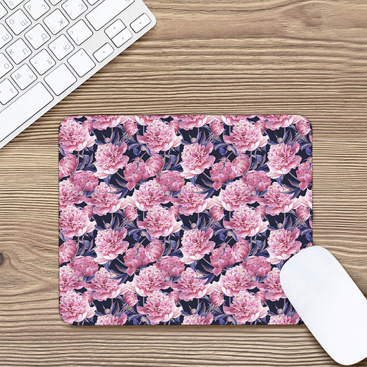 Vintage Pink Peony Floral Print Mouse Pad