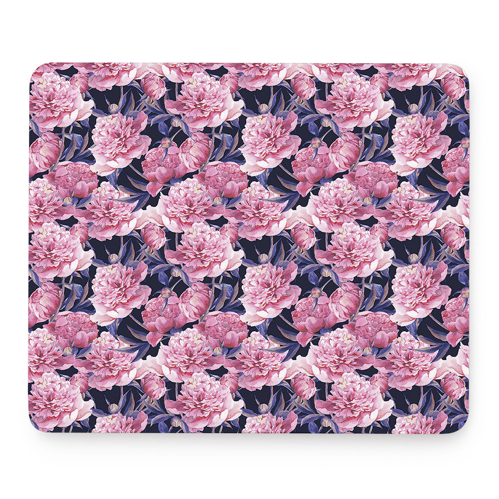 Vintage Pink Peony Floral Print Mouse Pad