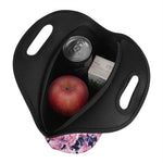 Vintage Pink Peony Floral Print Neoprene Lunch Bag