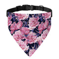 Vintage Pink Peony Floral Print Over The Collar Dog Bandana
