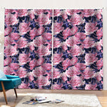 Vintage Pink Peony Floral Print Pencil Pleat Curtains