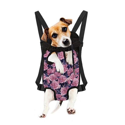Vintage Pink Peony Floral Print Pet Carrier Backpack