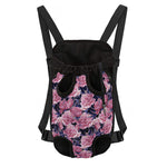 Vintage Pink Peony Floral Print Pet Carrier Backpack