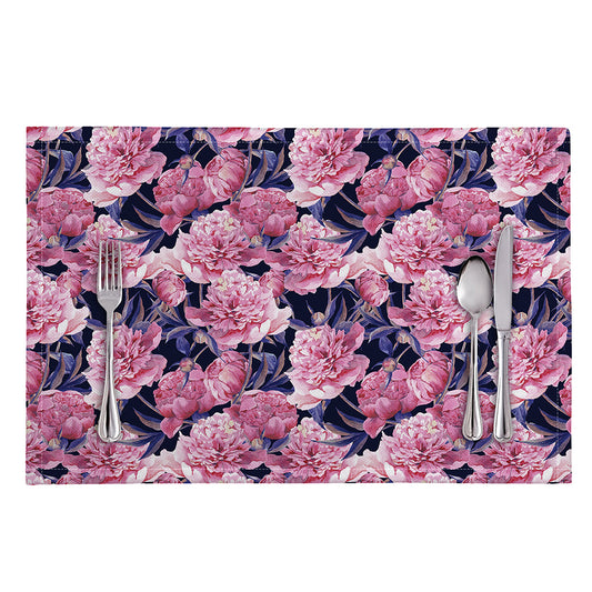 Vintage Pink Peony Floral Print Placemat