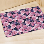 Vintage Pink Peony Floral Print Polyester Doormat