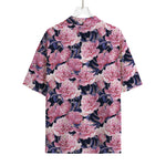 Vintage Pink Peony Floral Print Rayon Hawaiian Shirt